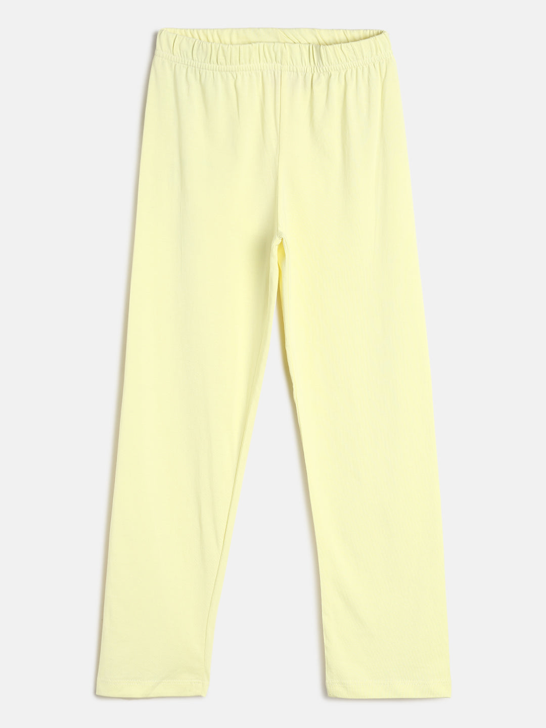 Girls Yellow Printed Cotton Night Suit