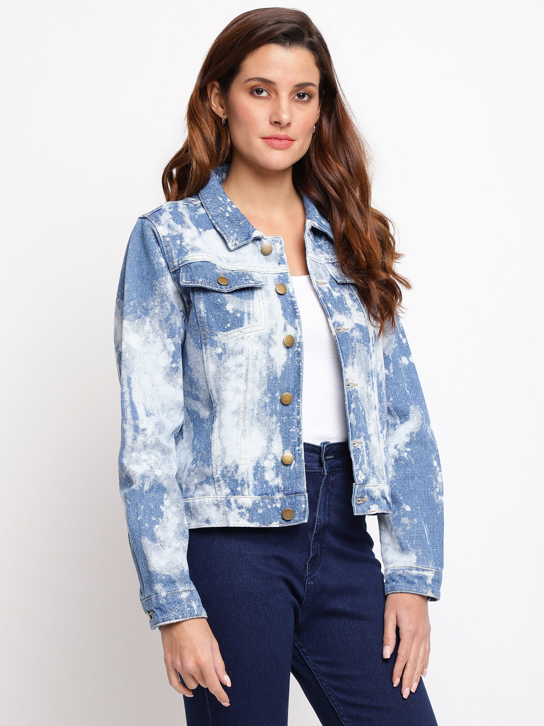 Women Tie & Dye Denim Jacket