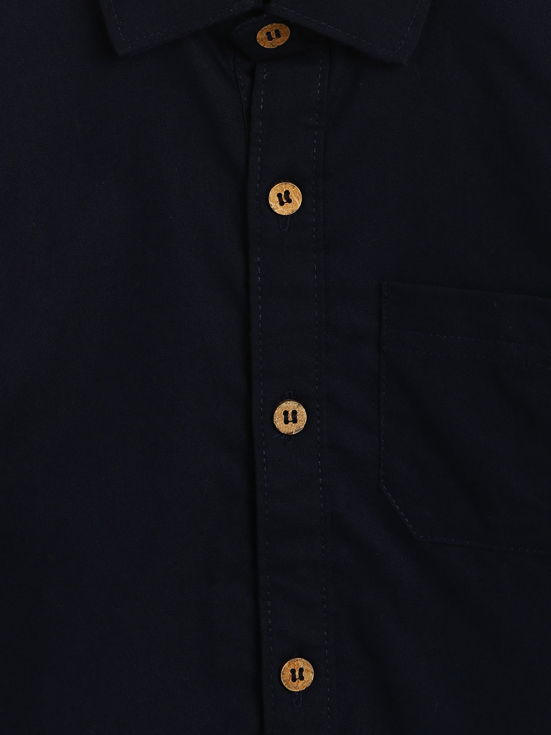 Boys Dark Blue Cotton Shirt