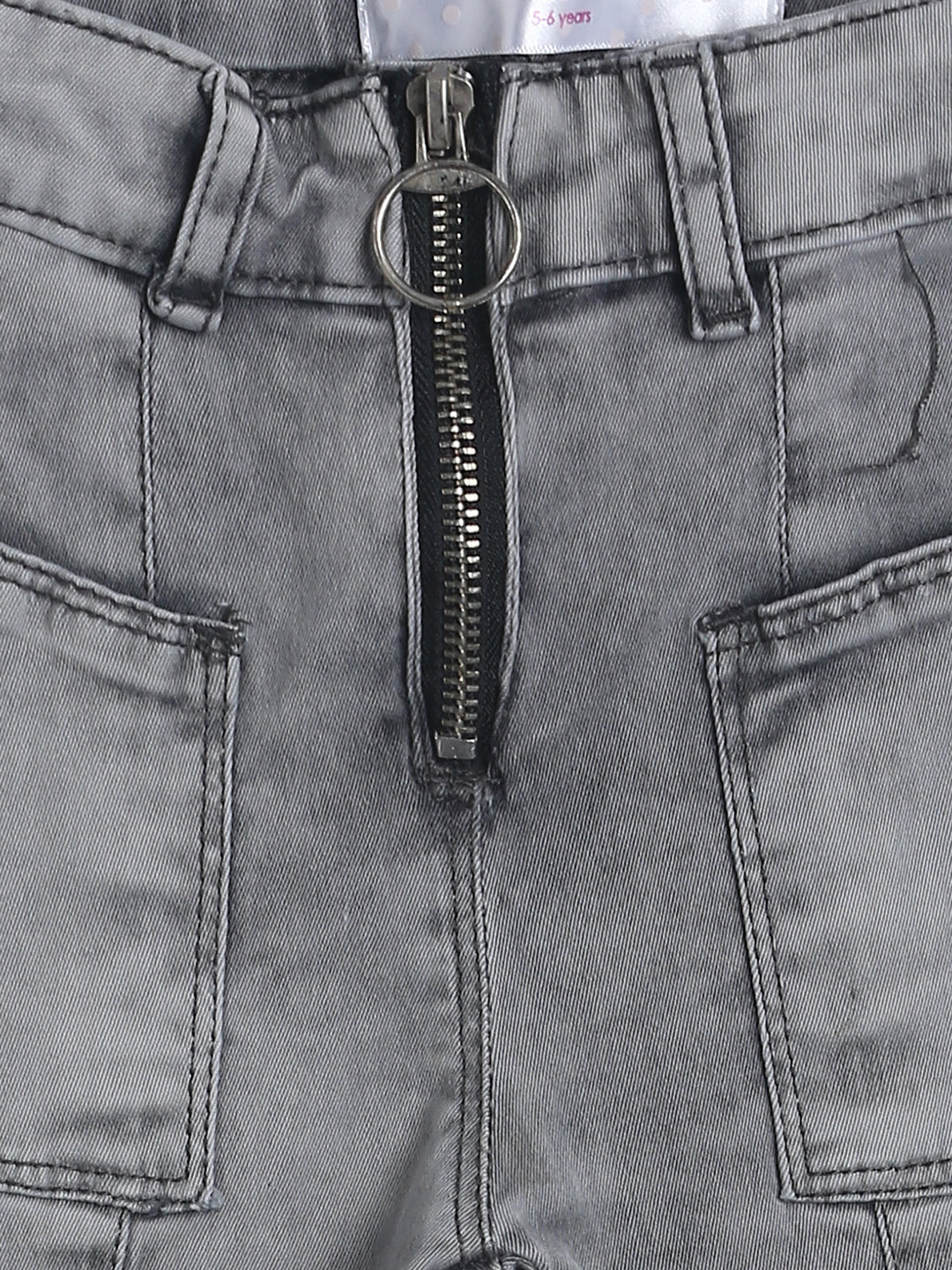 Girls Slim Fit Grey Denim Jeans