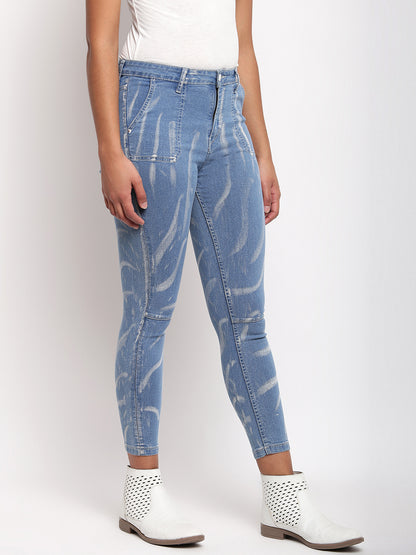 Women Mid Blue Skinny Fit Denim Jeans