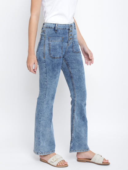 Women Mid Blue Denim Jeans