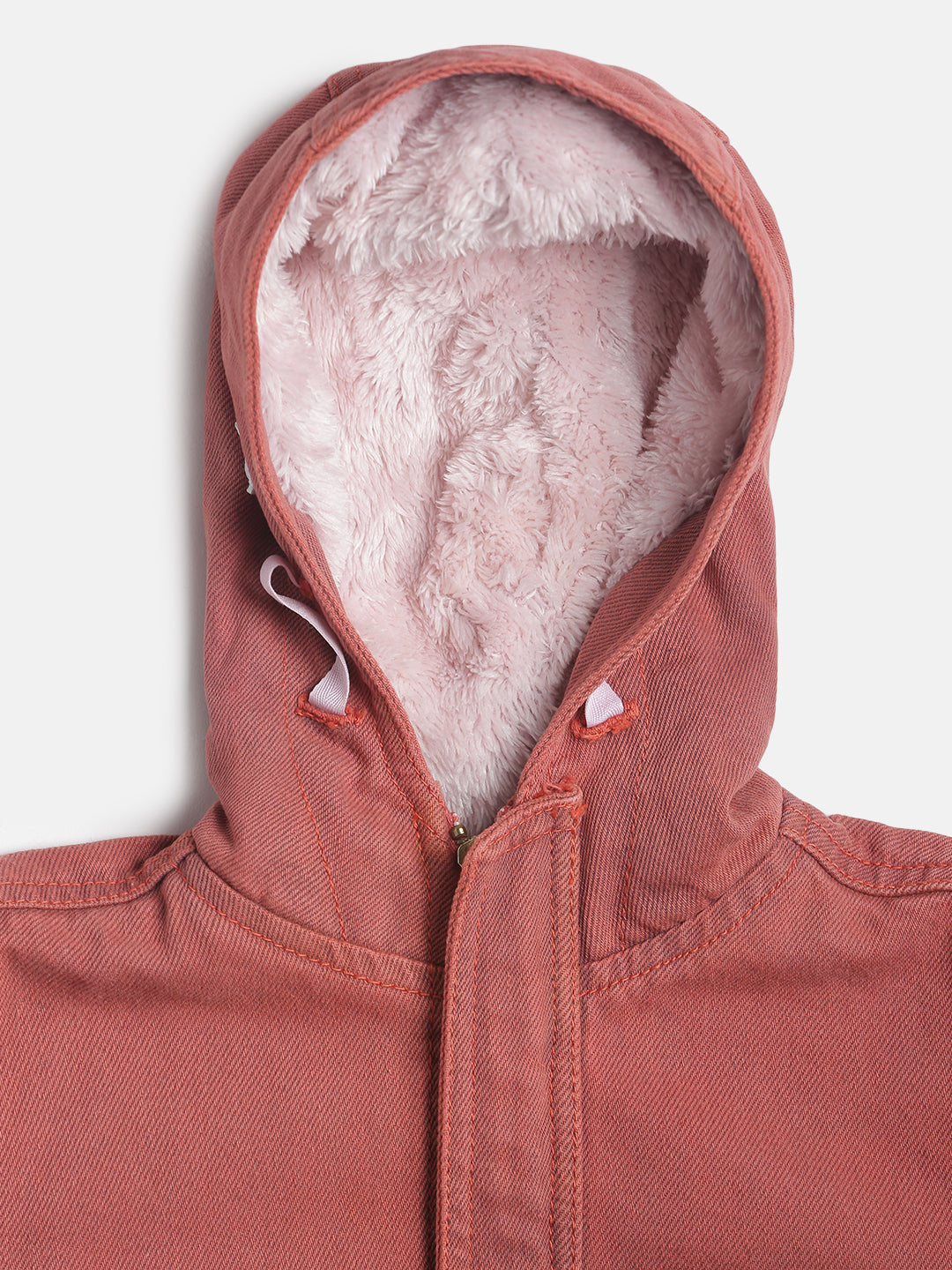 Boy Regular Fit Cotton Red Jacket With Hood