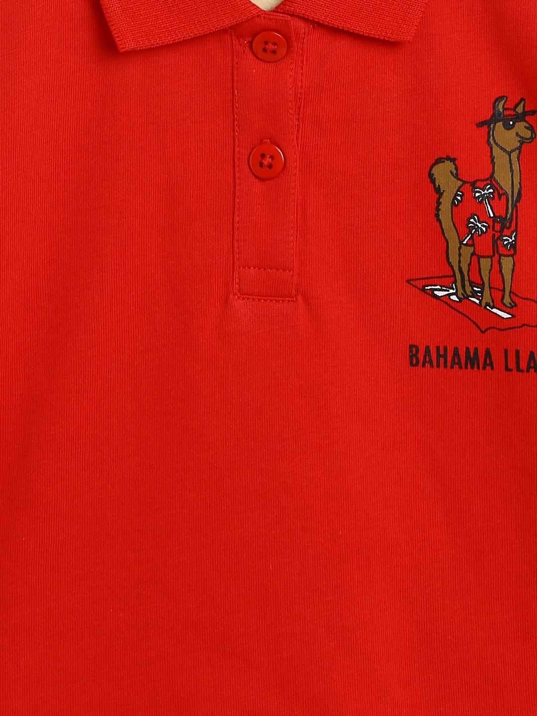 Girls Red Cotton T-Shirt 