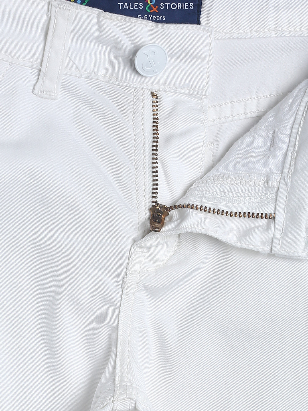 Boys Slim Fit White Cotton Trouser 