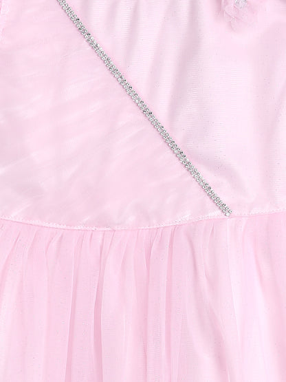 Girls Regular Fit Pink Casual Dress
