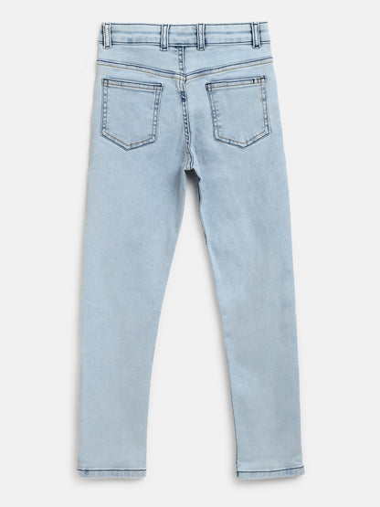 Boys Sky Blue Slim Fit Jeans