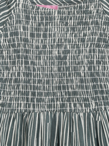 Girls Grey Striped Dress
