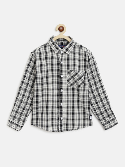 Boys Black & White Checks Shirt