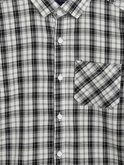 Boys Black & White Checks Shirt