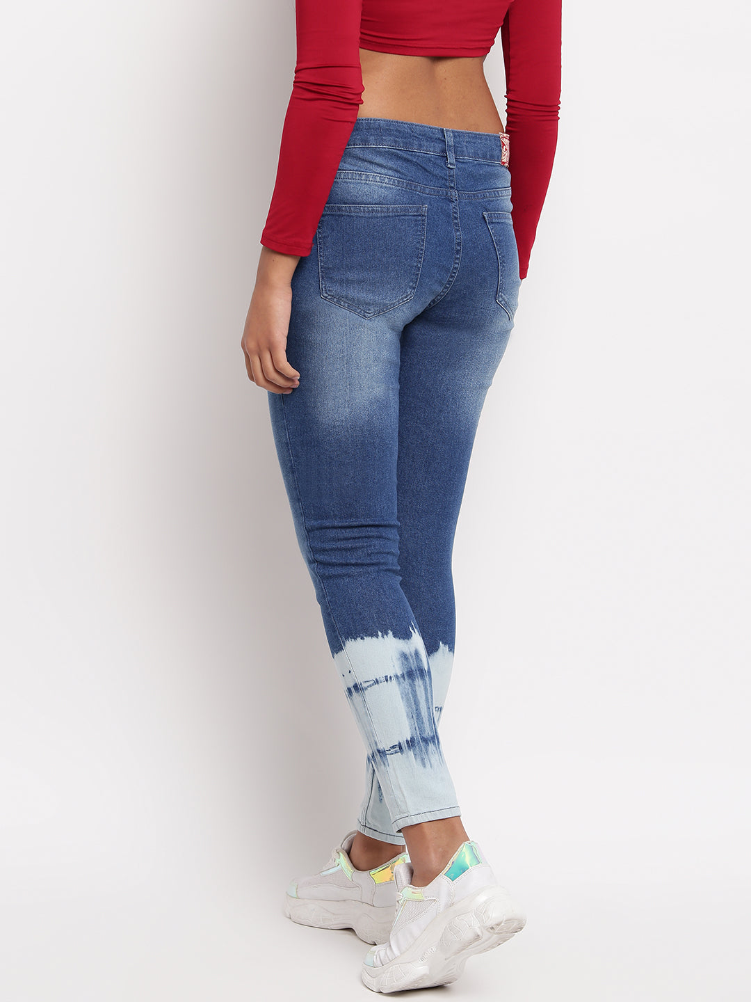 Women Mid Blue Mid Waist Skinny Fit Denim Jeans
