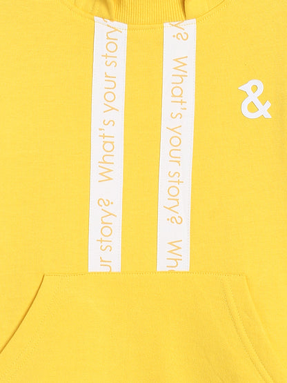 Boys Yellow & White Full Sleeve Sweatshirt 