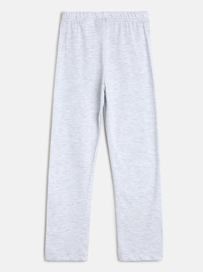 Boys Light Grey & Blue Printed Cotton Night Suit