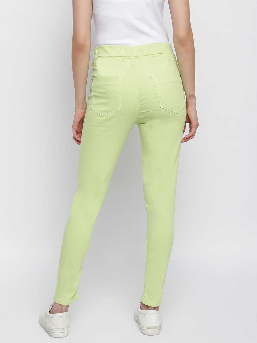 Women Neon Green Skinny Fit Jegging