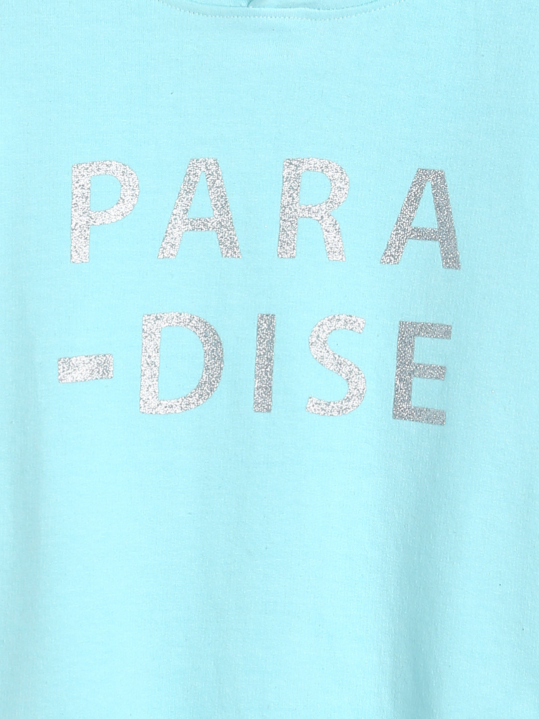 Girls Light Sky Printed Sweatshirt With Hood