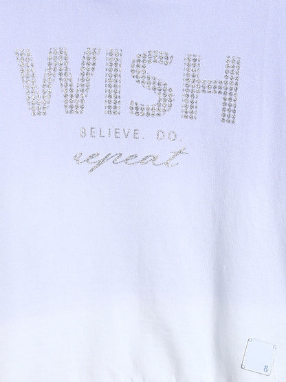Girls Blue Ombre Printed Sweatshirt With Hood