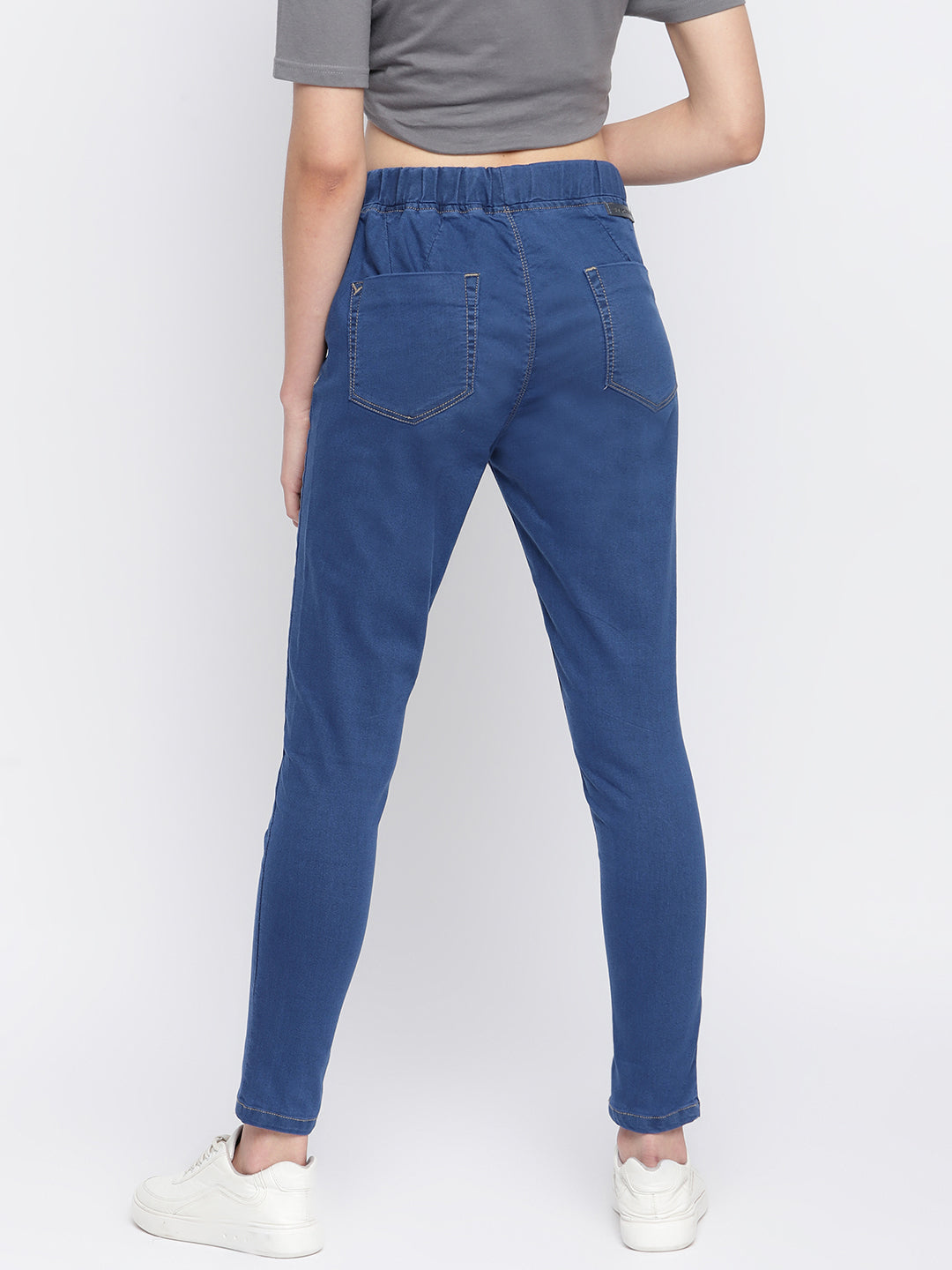 Women Skinny Fit Mid Blue Denim Jegging