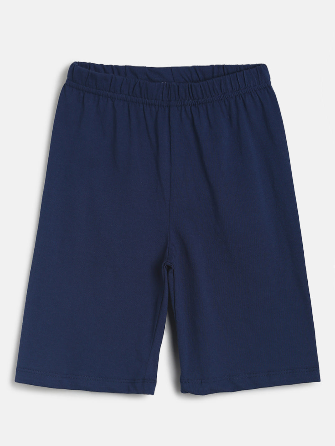 Boys Navy Blue & Green Printed Cotton Night Suit