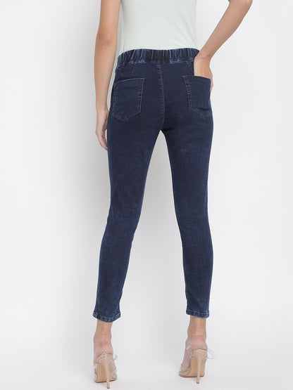 Women Skinny Fit Dark Blue Denim Jegging