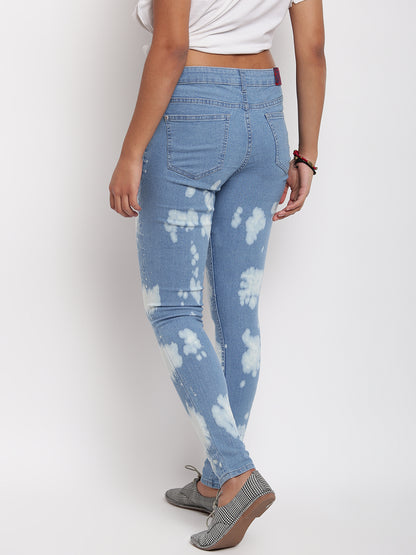 Women Mid Blue Mid Waist Slim Fit Denim Jeans