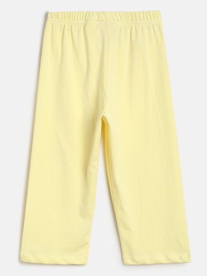 Girls Pink & Yellow Cotton Night Suit 