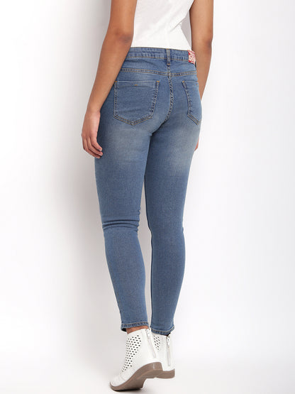 Women Mid Blue Super Skinny Denim Jeans