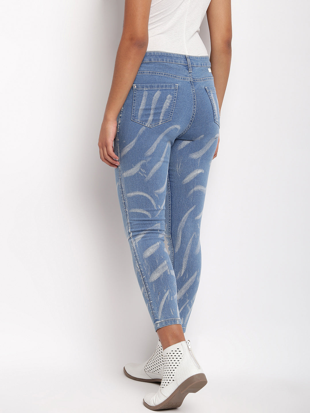Women Mid Blue Skinny Fit Denim Jeans