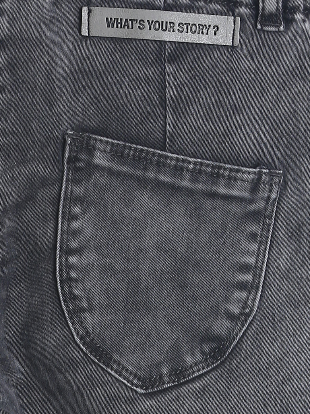 Girls Slim Fit Grey Denim Joggers