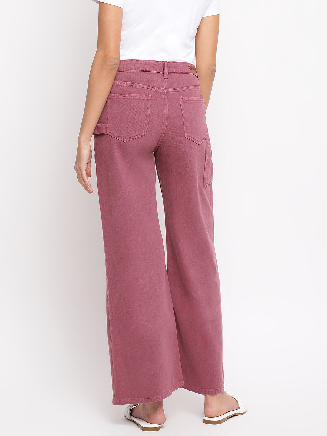 Women Light Plum Flared Jeans