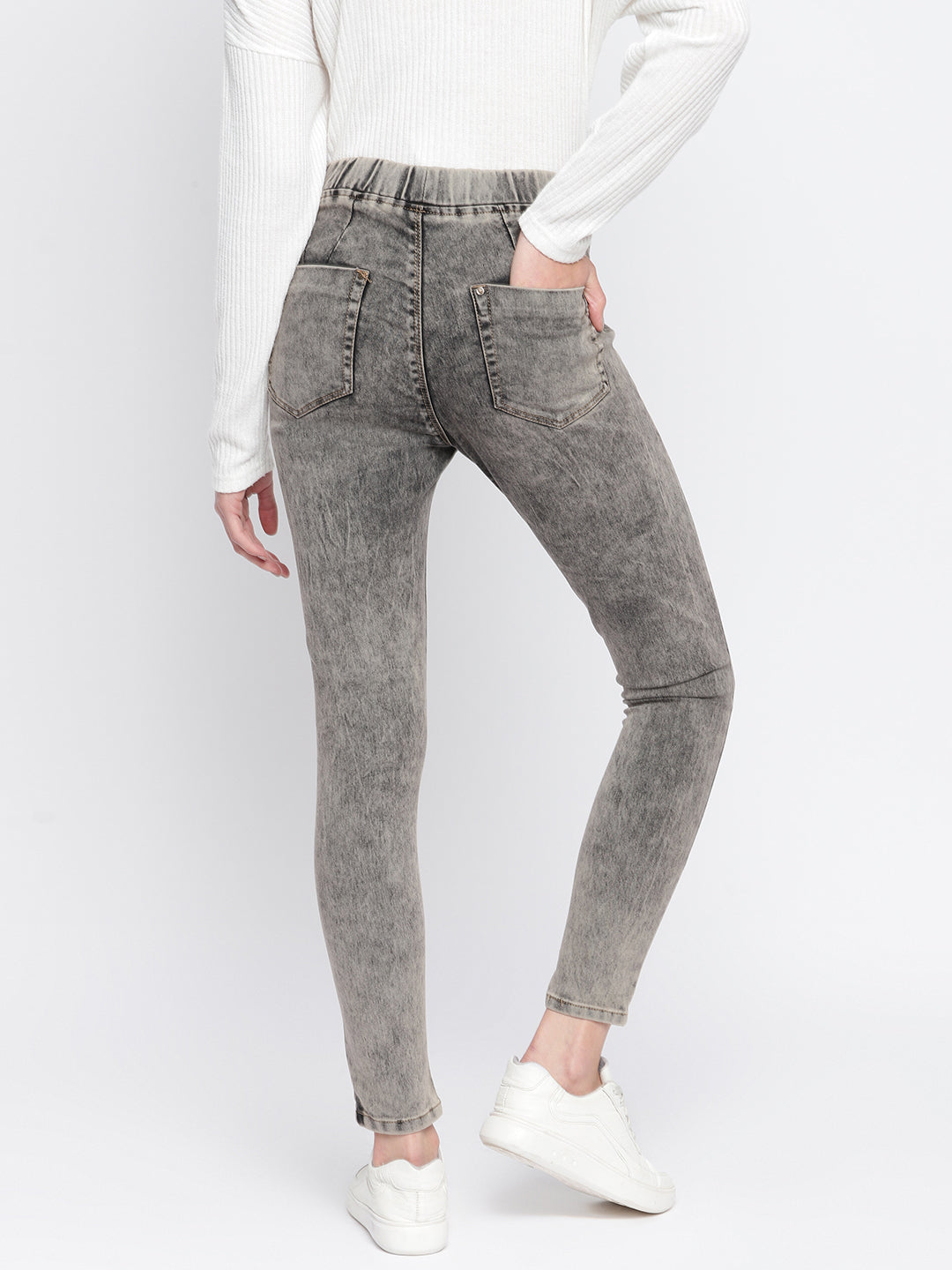 Women Skinny Fit Grey Jegging