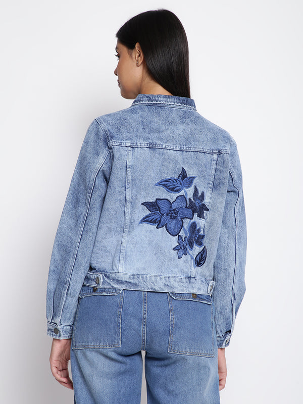 Women Mid Blue Denim Jacket