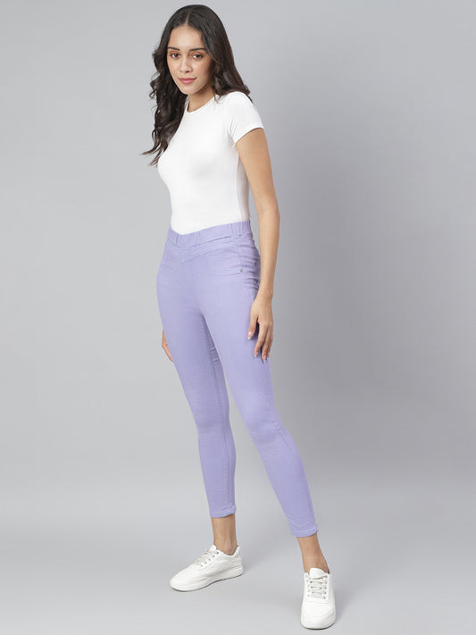 Women Purple Denim Jegging