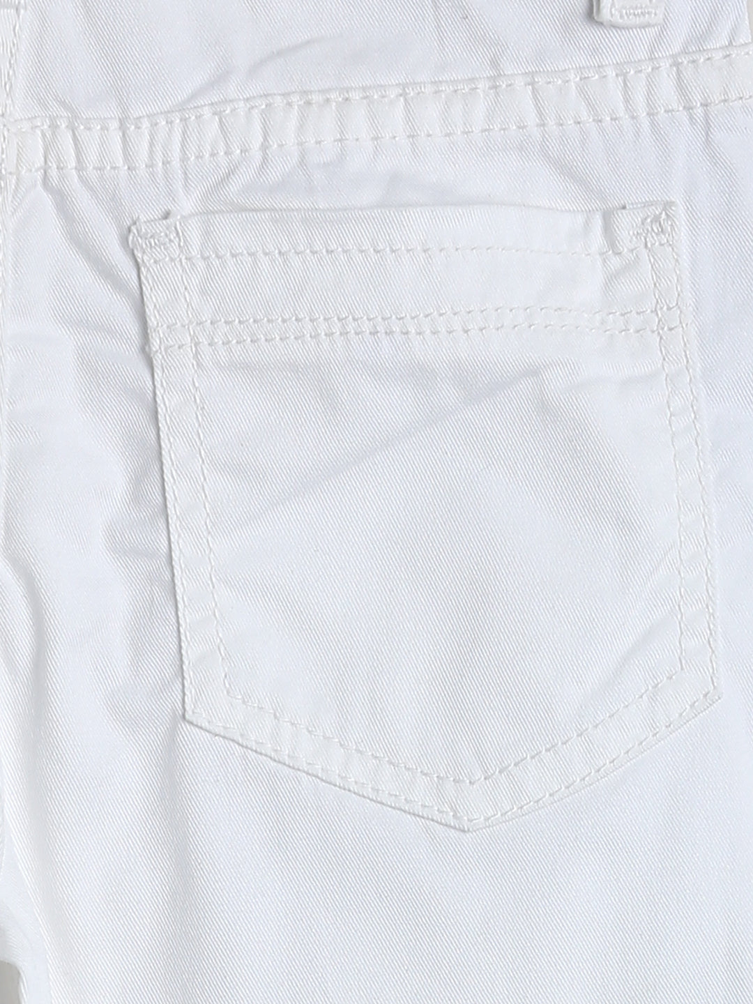 Boys Slim Fit White Cotton Trouser 