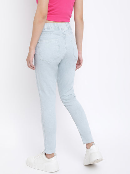 Women Light Green Skinny Fit Jeggings