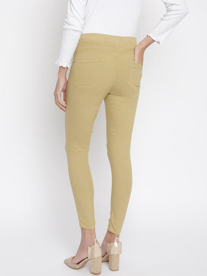 Women Skinny Fit Khaki Jegging