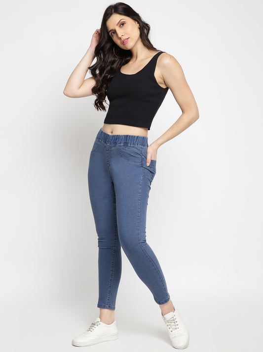 Women Mid Blue Denim Jegging