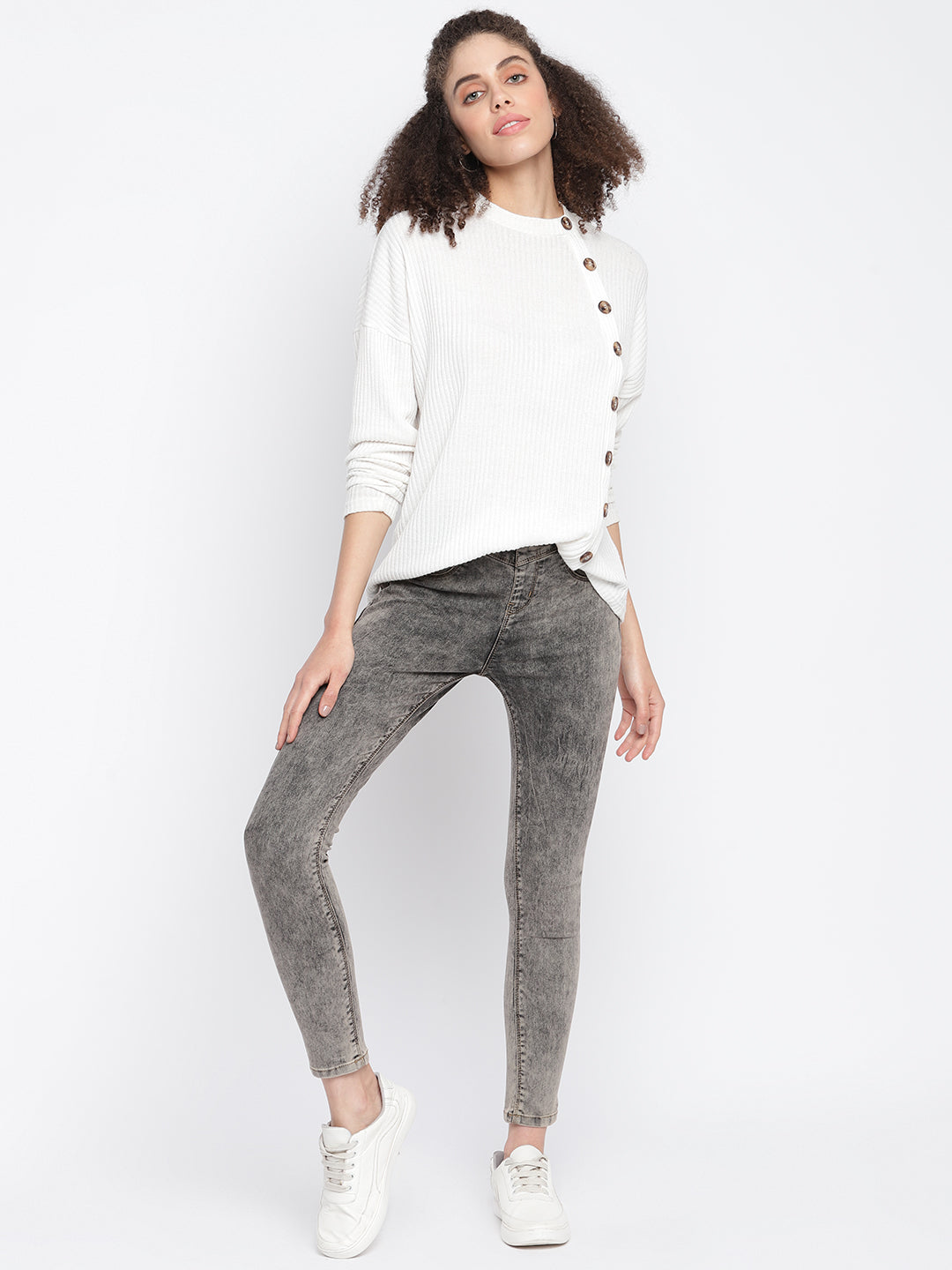 Women Skinny Fit Grey Jegging