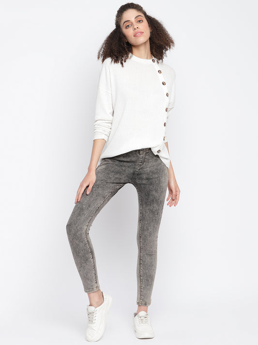 Women Skinny Fit Grey Jegging