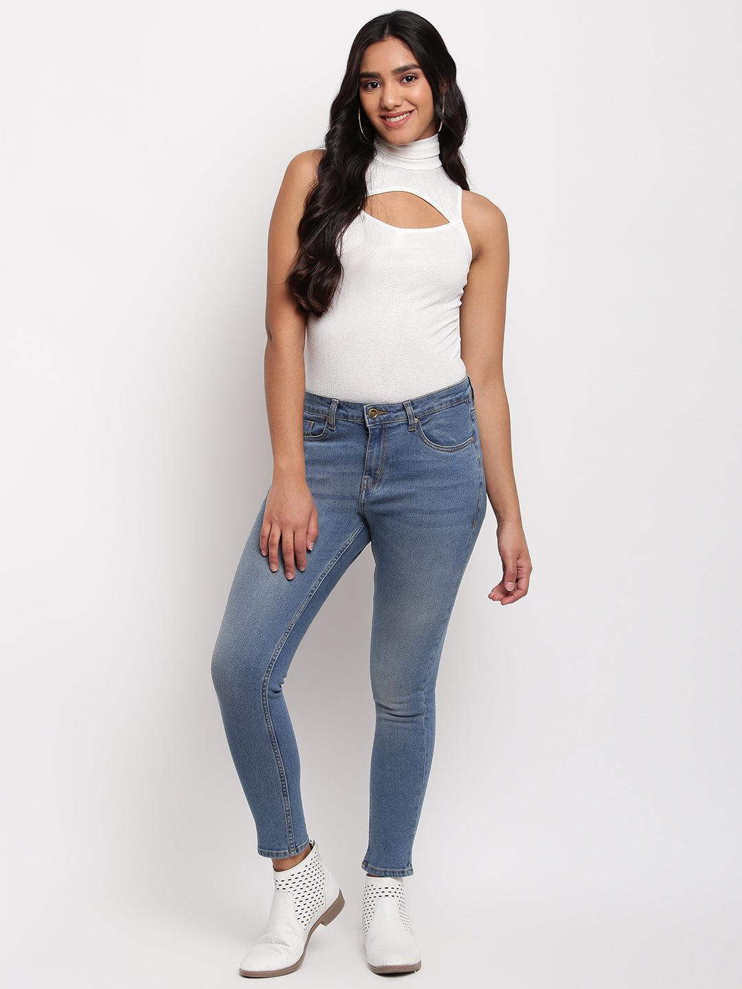 Women Mid Blue Super Skinny Denim Jeans