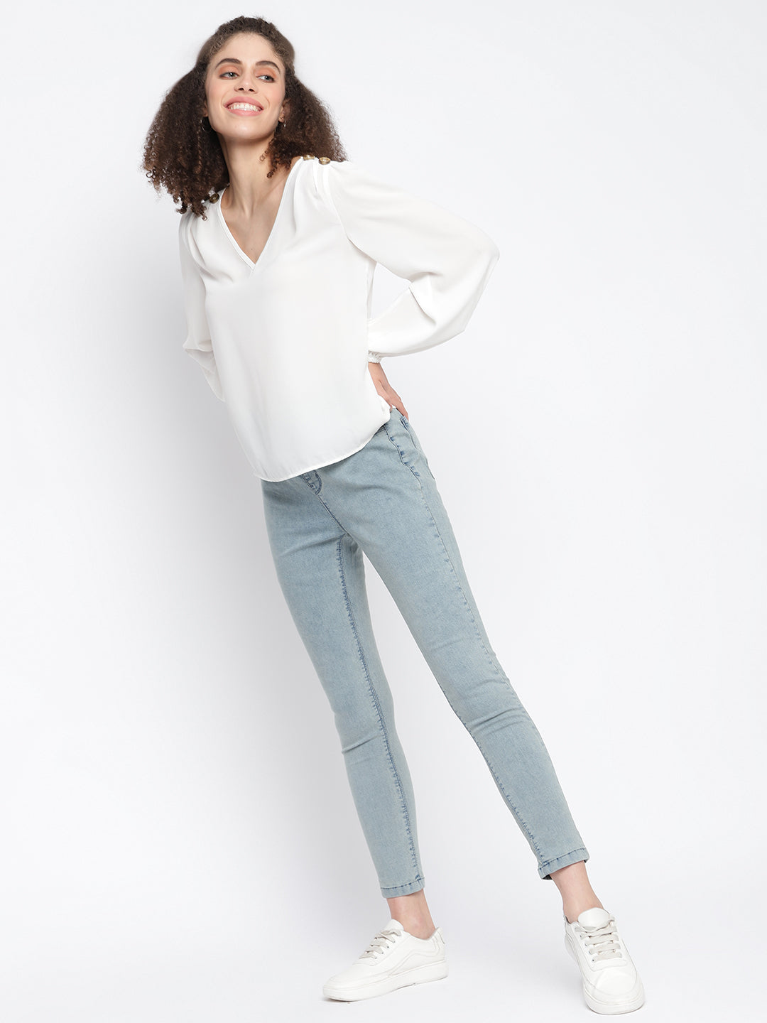 Women Skinny Fit Khaki Tint Denim Jegging