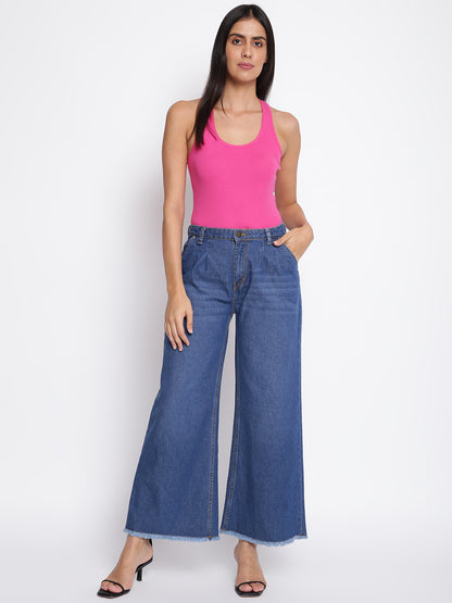 Women Mid Blue Flared Jeans