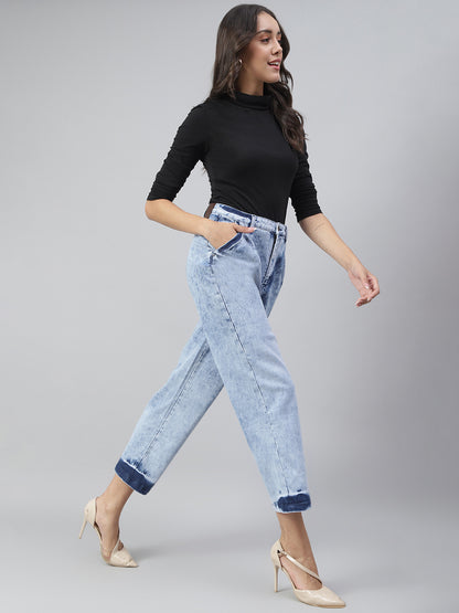 Women Slouchy Fit Light Blue Denim Jeans