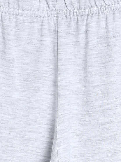 Boys Light Grey & Blue Printed Cotton Night Suit