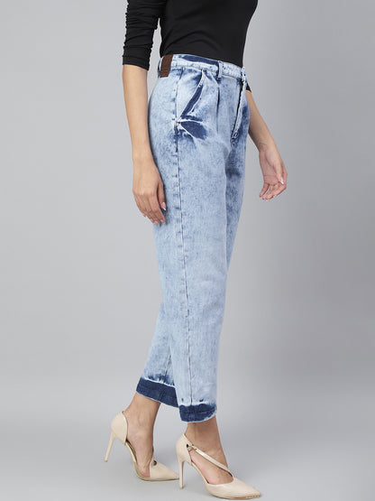 Women Slouchy Fit Light Blue Denim Jeans