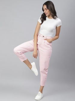 Women Light Pink Skinny Fit Jeans