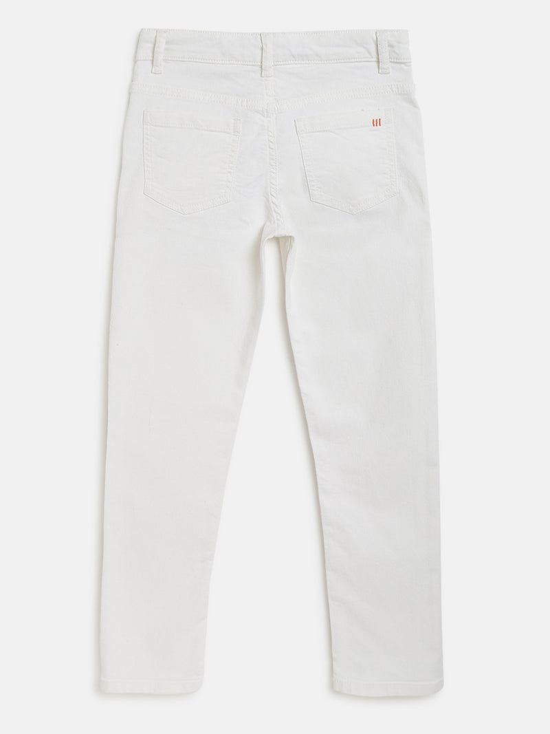 Boys White Slim-Fit Jeans