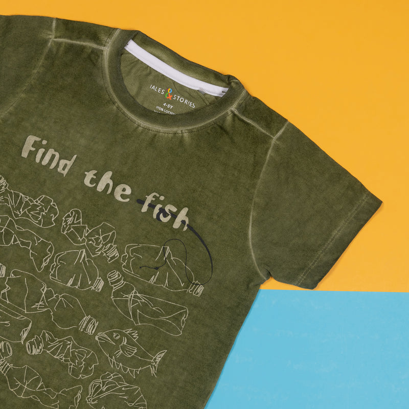 BOYS REGULAR FIT OLIVE T-SHIRT