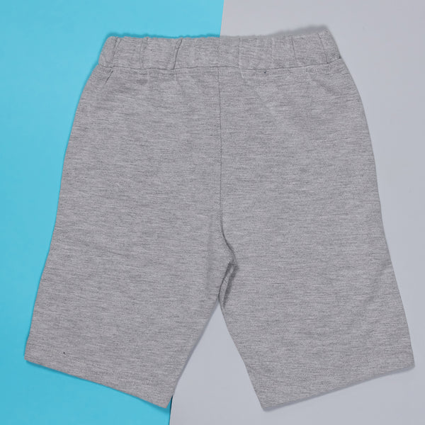 Boys Light Grey Regular Cotton Bermuda