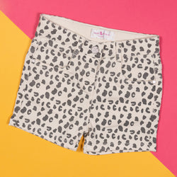 Girls Grey Regular Printed Casual Shorts