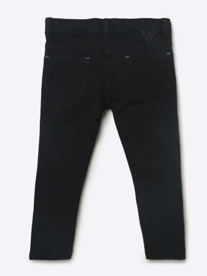 Boys Slim Fit Black Casual Jeans